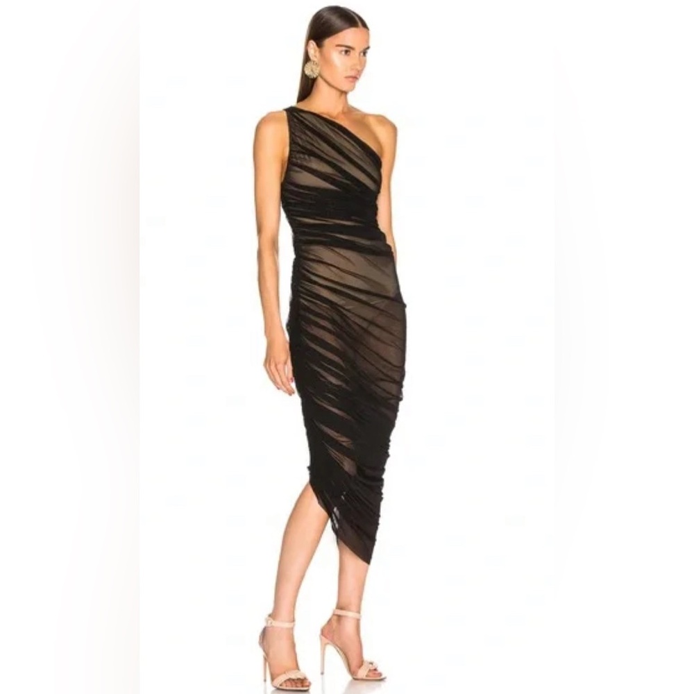 Norma Kamali sheer black Diana Gown